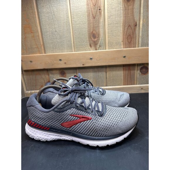Brooks Mens Adrenaline GTS 20 Running Shoes Size 8.5 Gray Red - Picture 1 of 10